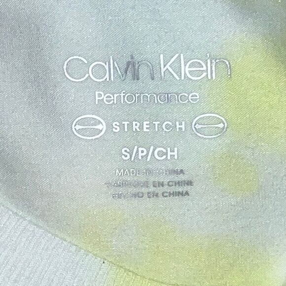 Calvin Klein Women's Lime Zest Tie Dye Cropped T-Shirt Small NWT - Picture 6 of 8